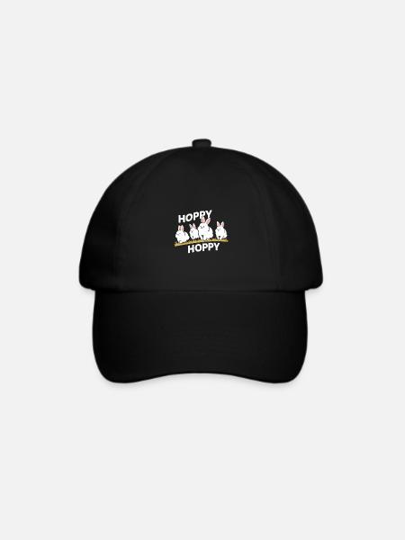 Niedliche Hasen - Baseballkappe - Schwarz/Schwarz