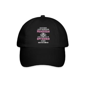 Optikerin Augenoptikerin Prinzessin Augenoptik - Baseballkappe - Schwarz/Schwarz - Vorne