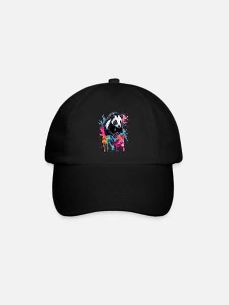 Skunk Cool Niedlich Stinkt Buntes Design - Baseballkappe - Schwarz/Schwarz