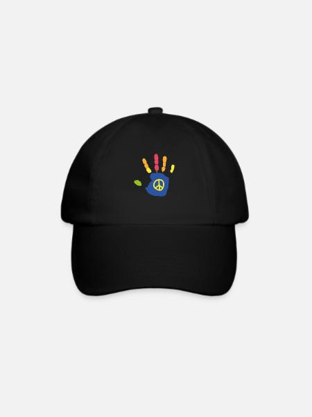 Kinderhand (Peace) - Baseballkappe - Schwarz/Schwarz