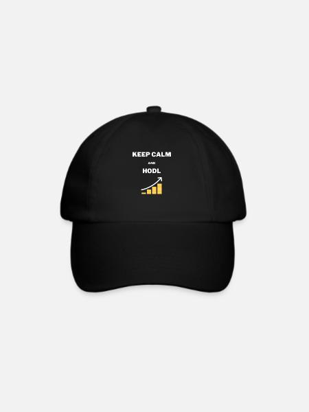 KEEP CALM HODL - Baseballkappe - Schwarz/Schwarz