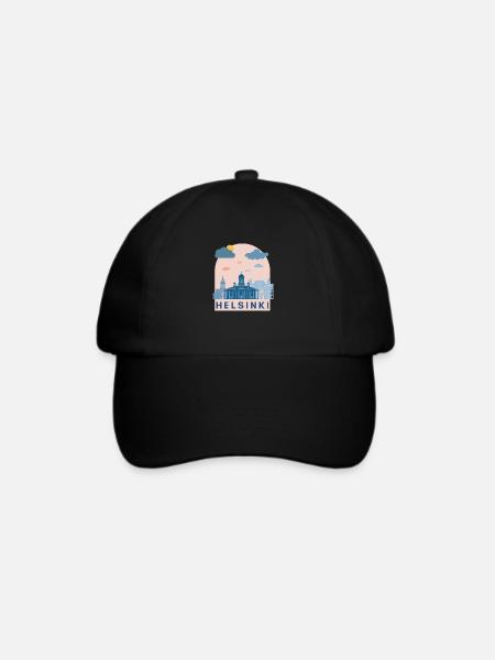 Finnland Helsinki Logo Design Europa Geschenk - Baseballkappe - Schwarz/Schwarz