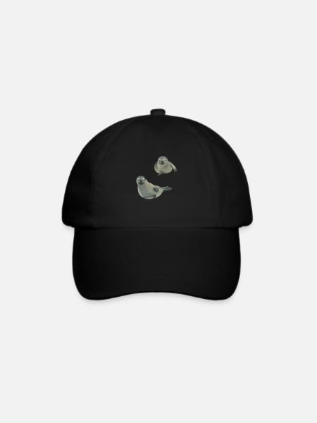 Seehunde - Baseballkappe - Schwarz/Schwarz