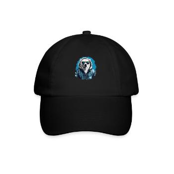 Streetstyle-Bär | Eisbären-Liebhaber - Baseballkappe - Schwarz/Schwarz - Vorne
