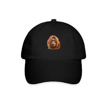 Der Borneo-Orang-Utan - Baseballkappe - Schwarz/Schwarz - Vorne