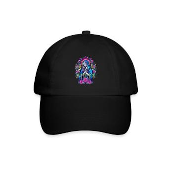 Betende Heilige Maria Rosen Religion Christentum - Baseballkappe - Schwarz/Schwarz - Vorne