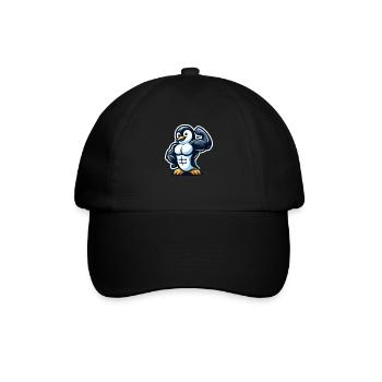 Muskulöser Pinguin - Baseballkappe - Schwarz/Schwarz - Vorne