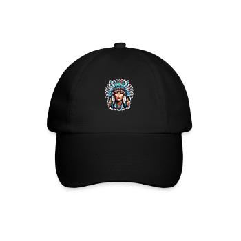 Indianer - Ureinwohner Amerikas - USA - Baseballkappe - Schwarz/Schwarz - Vorne
