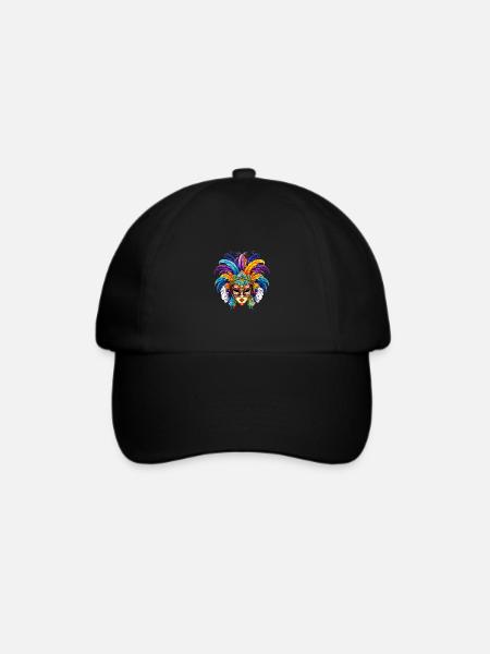 Fasching Karneval Venezianische Maske - Baseballkappe - Schwarz/Schwarz