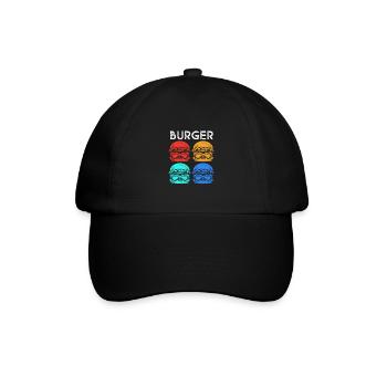 Cheeseburger - Baseballkappe - Schwarz/Schwarz - Vorne