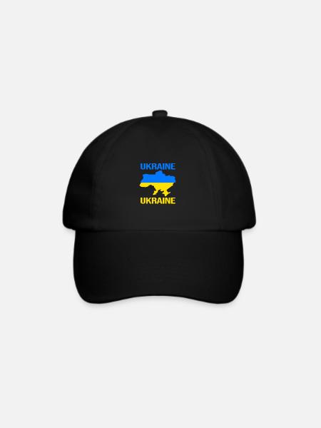 Ukraine - Baseballkappe - Schwarz/Schwarz
