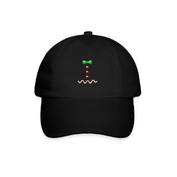 Lebkuchenmann Lebkuchenherz Lebkuchen Naschen - Baseballkappe - Schwarz/Schwarz - Vorne