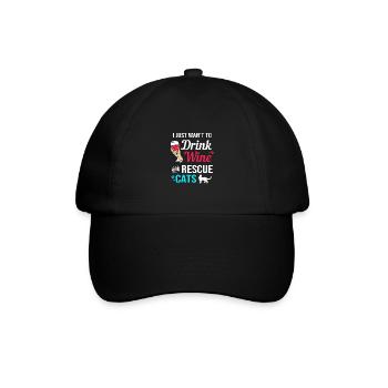 Katzenrettung Tierrechte Tierrettung Tierheim - Baseballkappe - Schwarz/Schwarz - Vorne