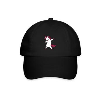 dabbing unicorn - Baseballkappe - Schwarz/Schwarz - Vorne