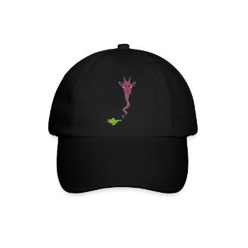 Wunderaffe - Wunderlampe mit Giraffe Geschenk - Baseballkappe - Schwarz/Schwarz - Vorne