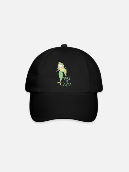 Born to swim - Baseballkappe - Schwarz/Schwarz