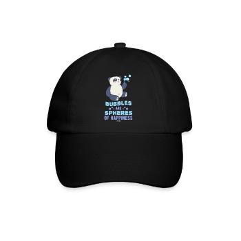Panda liebt Seifenblasen - Baseballkappe - Schwarz/Schwarz - Vorne