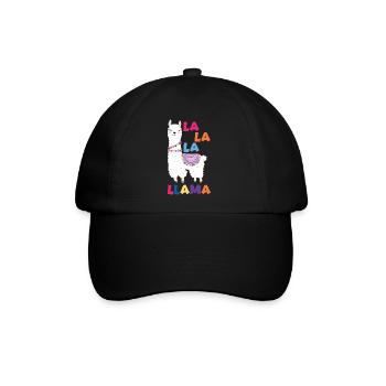 La La La Lama - Baseballkappe - Schwarz/Schwarz - Vorne
