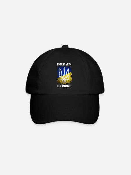 I stand with Ukraine - Baseballkappe - Schwarz/Schwarz