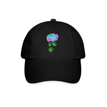 Hortensie Pflanze Blume bunt Frühling Natur - Baseballkappe - Schwarz/Schwarz - Vorne