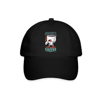 Kaffee Espresso Capuccino Büro lustiges Geschenk - Baseballkappe - Schwarz/Schwarz - Vorne