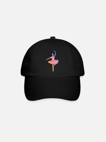 Ballett Silhouette - Baseballkappe - Schwarz/Schwarz