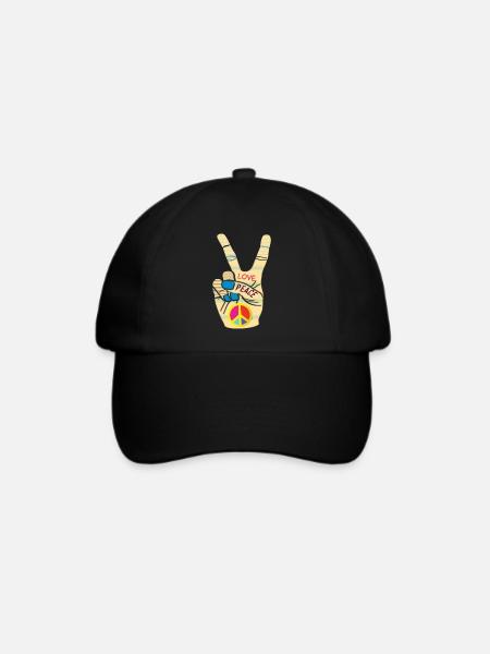 Peace Hand Love - Baseballkappe - Schwarz/Schwarz