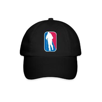 Wandern Bergwanderung Bergsteigen Geschenk - Baseballkappe - Schwarz/Schwarz - Vorne
