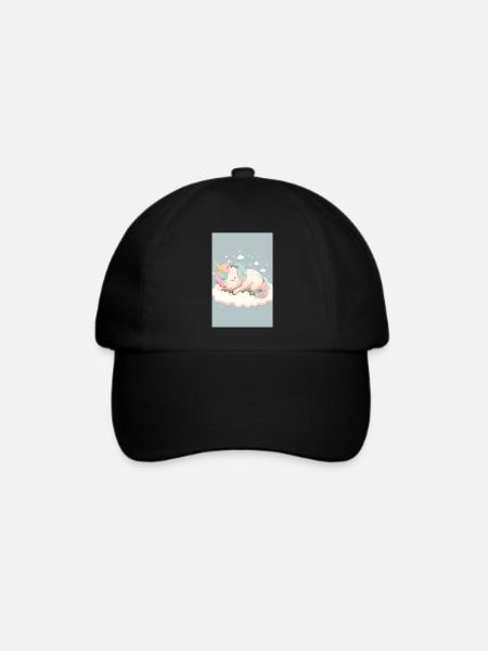 Baby-Einhorn - Baseballkappe - Schwarz/Schwarz