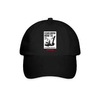 Bagger Design für Baggerfahrer - Baseballkappe - Schwarz/Schwarz - Vorne