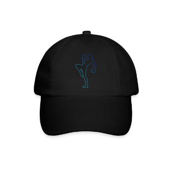 Kickbox Kickboxen Kickboxer Kickboxing Damen - Baseballkappe - Schwarz/Schwarz - Vorne