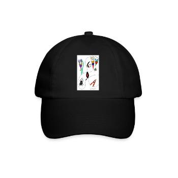 M Burns Kopf Spinne - Baseballkappe - Schwarz/Schwarz - Vorne