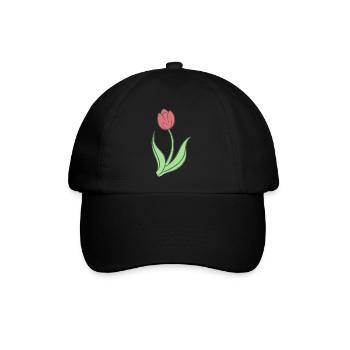 Süße Tulpe - Baseballkappe - Schwarz/Schwarz - Vorne