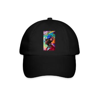 ARTWORK Flower Skull Head Guy - Baseballkappe - Schwarz/Schwarz - Vorne