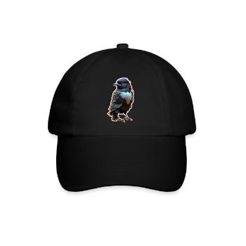 Schwarzer Rabe - Vogel - Baseballkappe - Schwarz/Schwarz - Vorne