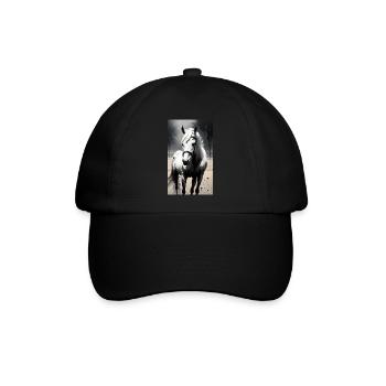 Pferd | reiten | Tier | Reittier | Bunt - Baseballkappe - Schwarz/Schwarz - Vorne
