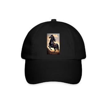 Pferd | reiten | Tier | Reittier | Bunt - Baseballkappe - Schwarz/Schwarz - Vorne
