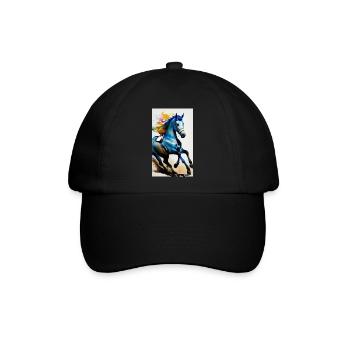 Pferd | reiten | Tier | Reittier | Bunt - Baseballkappe - Schwarz/Schwarz - Vorne