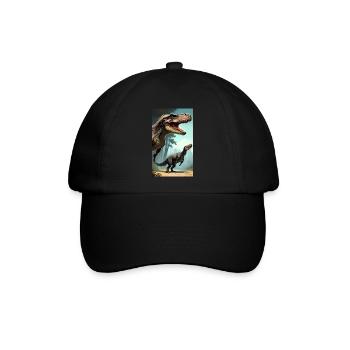 Dinosaurier | T-Rex | Tyrannosaurus - Baseballkappe - Schwarz/Schwarz - Vorne