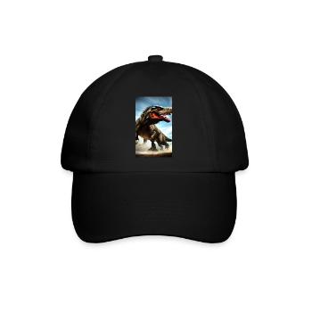 Dinosaurier | T-Rex | Tyrannosaurus - Baseballkappe - Schwarz/Schwarz - Vorne
