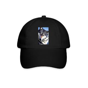 Wolf | Raubtier | Hund | Mystisch - Baseballkappe - Schwarz/Schwarz - Vorne