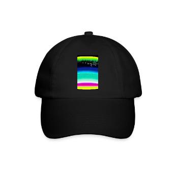 Farben | Bunt | Muster | gemustert | Farbverlauf - Baseballkappe - Schwarz/Schwarz - Vorne