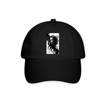 Frau | Gesicht | Mädchen | Anime | mystisch - Baseballkappe - Schwarz/Schwarz - Vorne