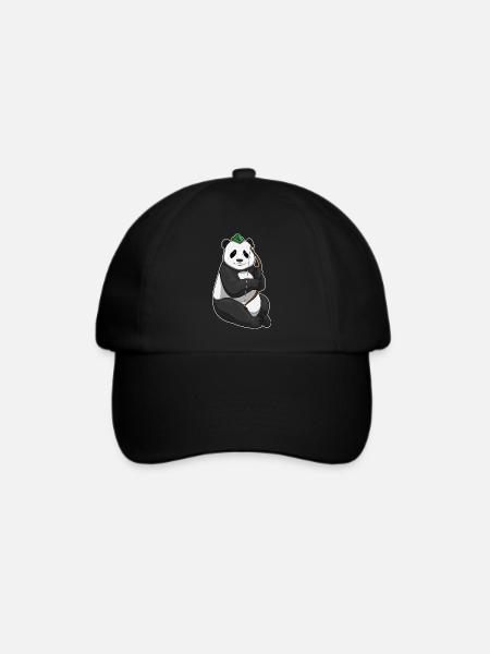 Panda Bogenschütze Bogen - Baseballkappe - Schwarz/Schwarz