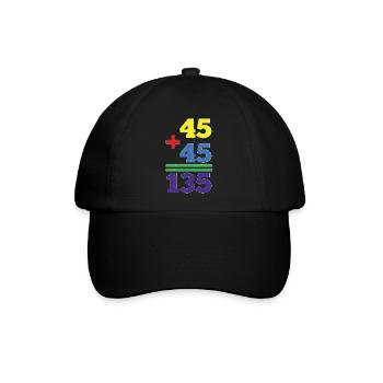 45 + 45 = 135 29 - Baseballkappe - Schwarz/Schwarz - Vorne