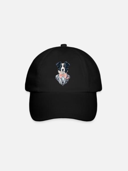 Border Collie - Baseballkappe - Schwarz/Schwarz