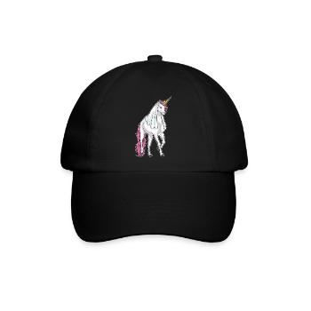 Einhorn Braut Schleier Hochzeit - Baseballkappe - Schwarz/Schwarz - Vorne