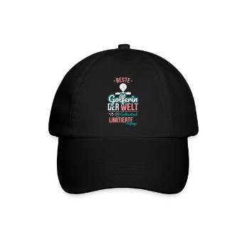 Beste Golferin der Welt - 100% Authentisch - Baseballkappe - Schwarz/Schwarz - Vorne