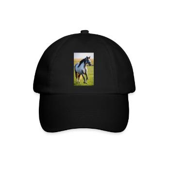 Pferd | reiten | Tier | Reittier | Bunt - Baseballkappe - Schwarz/Schwarz - Vorne