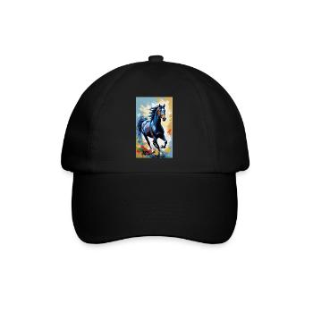 Pferd | reiten | Tier | Reittier | Bunt - Baseballkappe - Schwarz/Schwarz - Vorne
